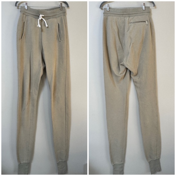 John Elliott Beige Cotton Drop Crotch Slim Sweatpants Jogger Pants Sz 2 = Medium - Picture 2 of 8